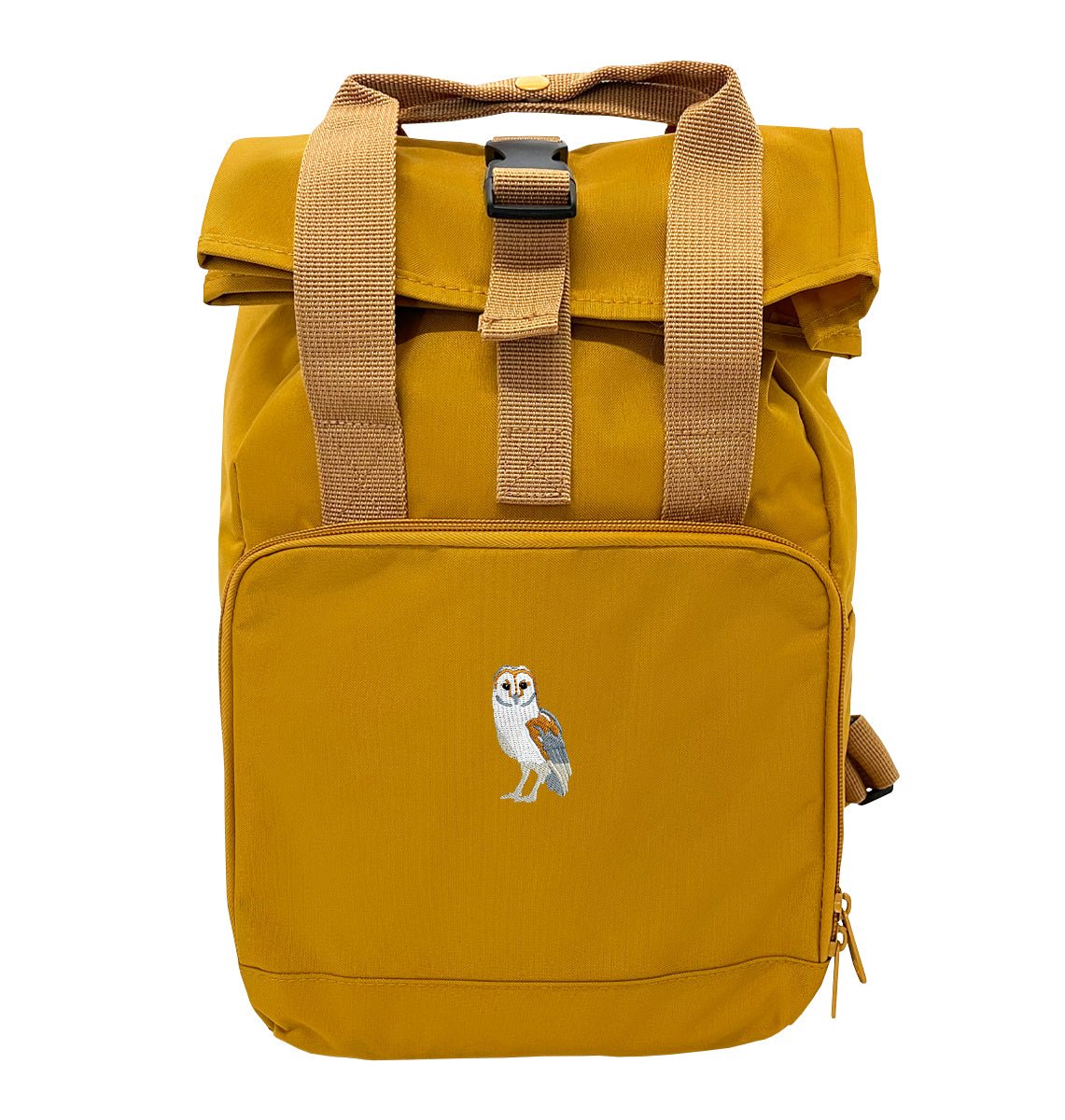 Barn Owl Mini Roll-top Recycled Backpack - Blue Panda