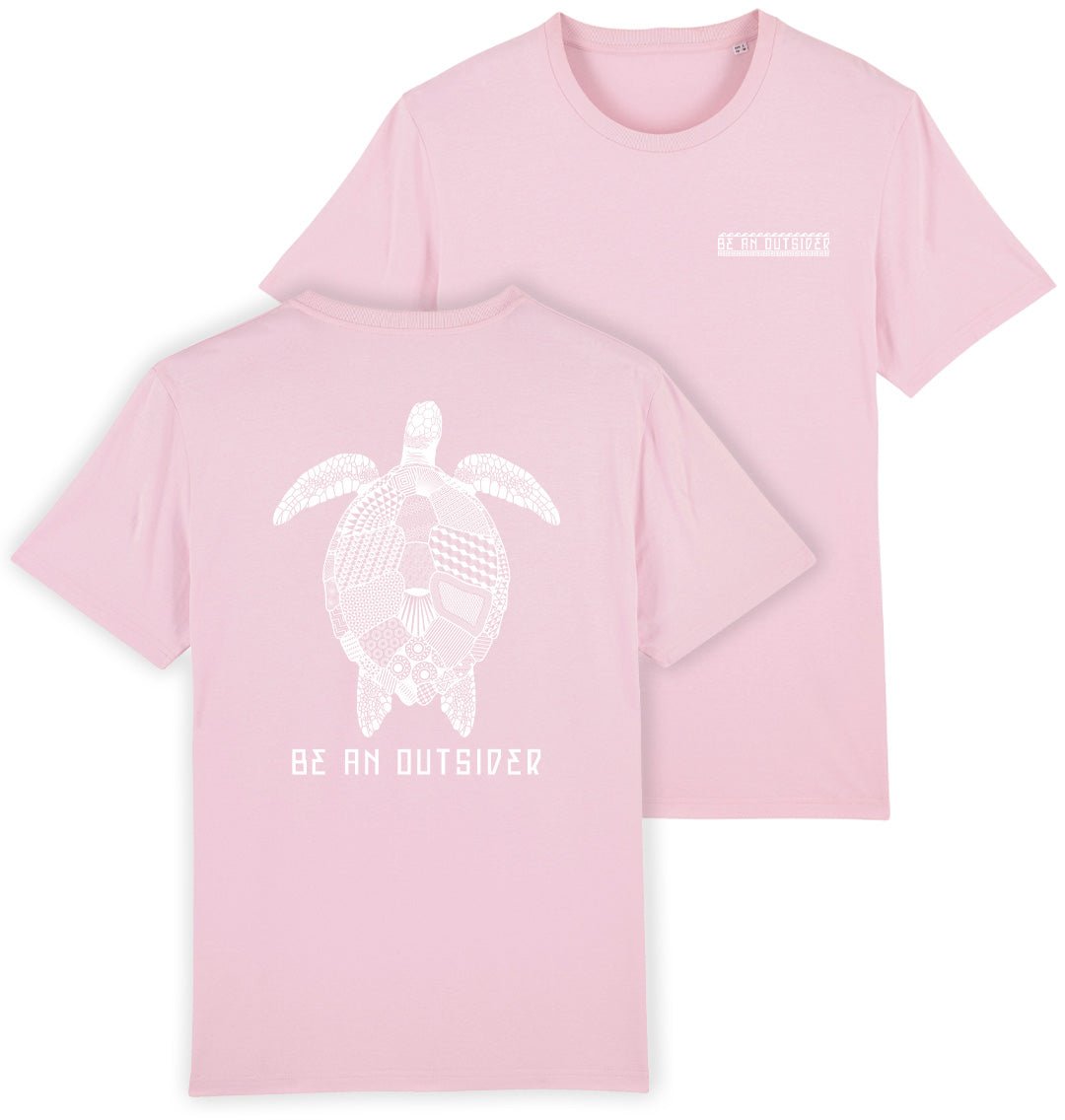 Be An Outsider Aztec Turtle Mens T-shirt - Blue Panda