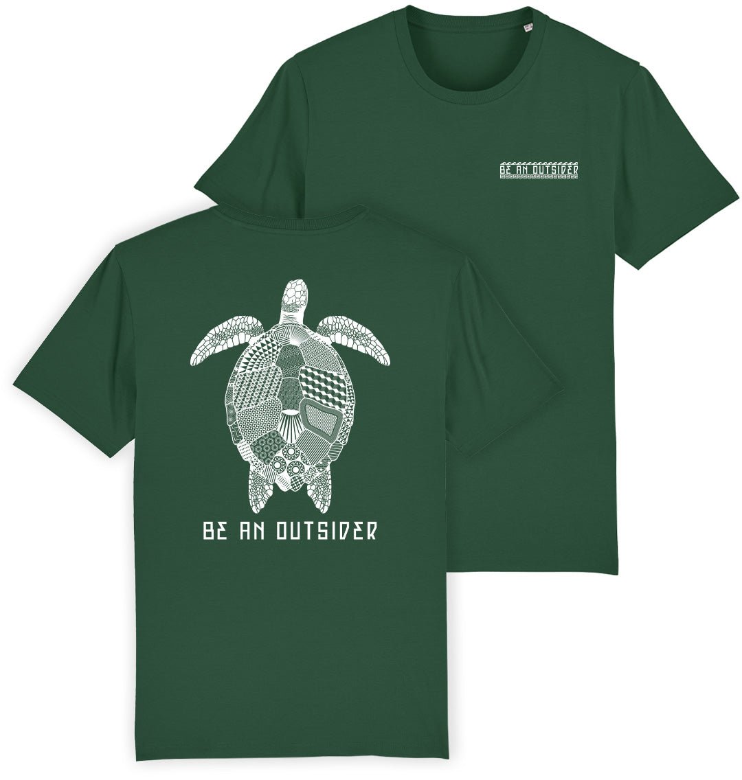 Be An Outsider Aztec Turtle Mens T-shirt - Blue Panda