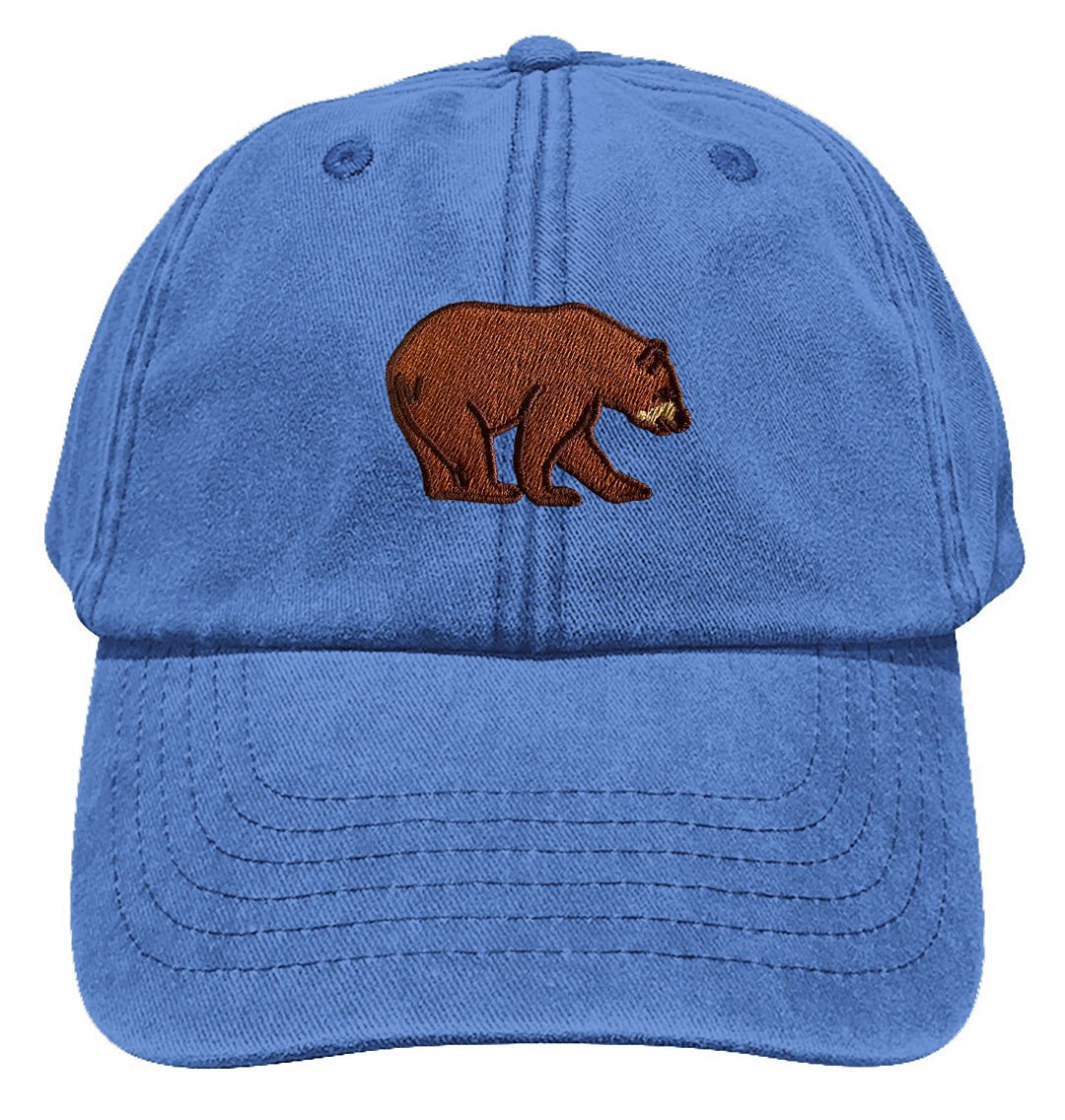 Golden Bear Embroidered Animal Cap – Structured Khaki Hat With Adjustable Snap Back