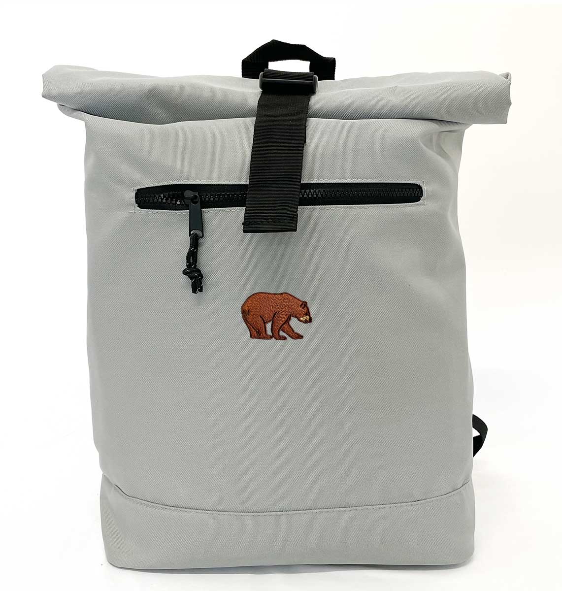 Bear Beach Roll-top Recycled Backpack - Blue Panda