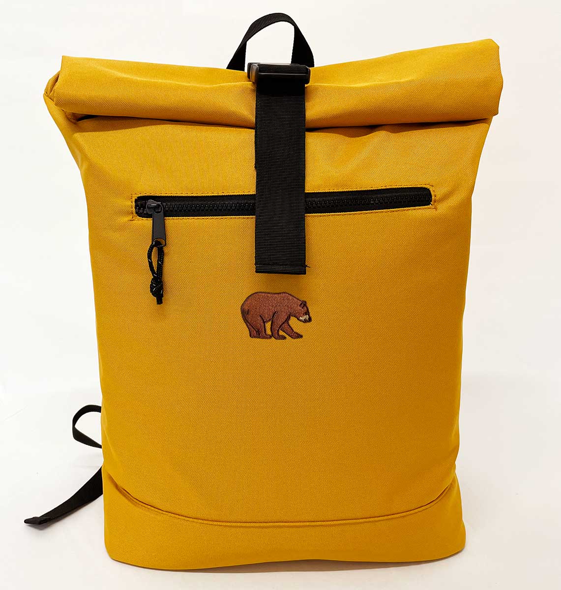 Bear Beach Roll-top Recycled Backpack - Blue Panda