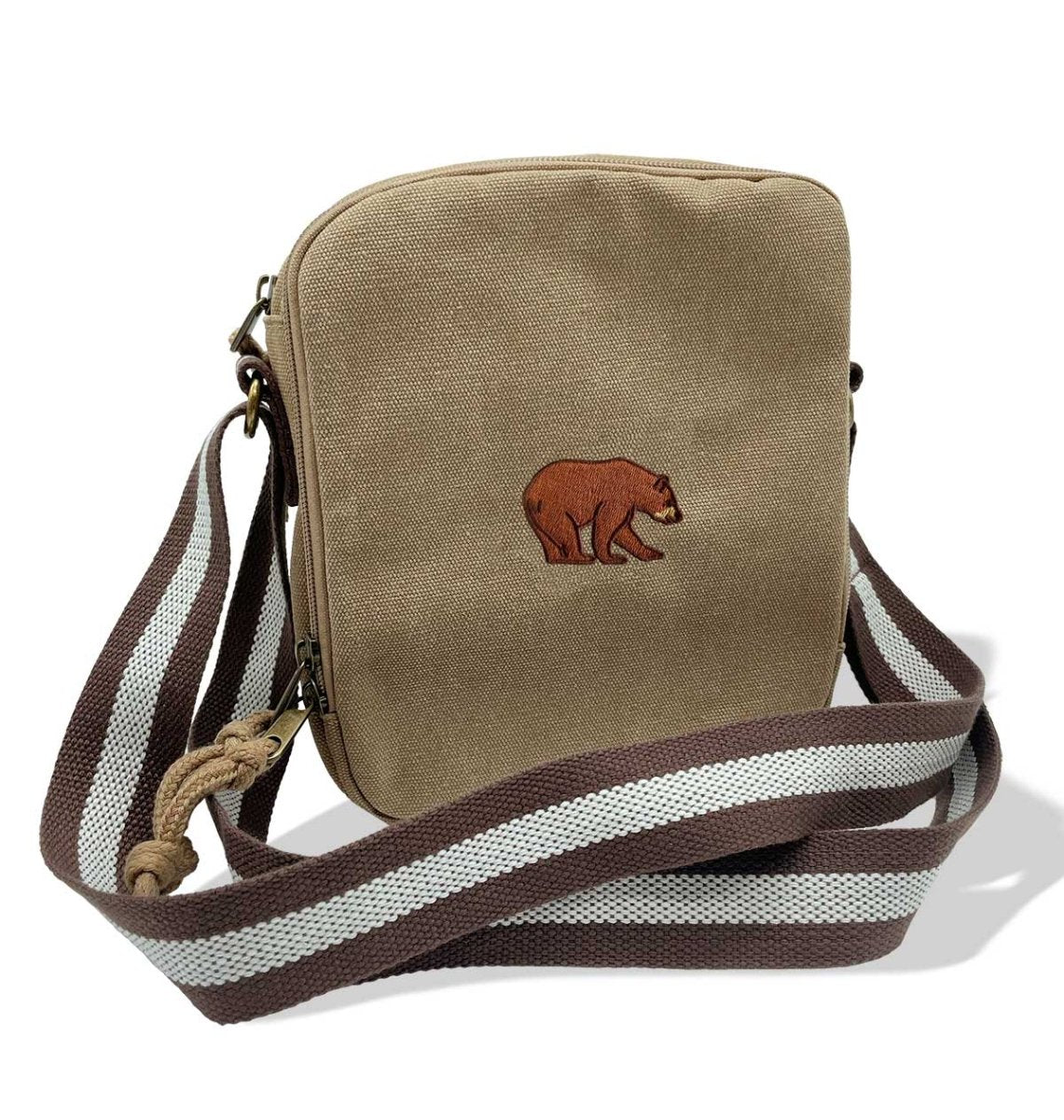 Bear Vintage Canvas Cross-Body Hand Bag - Blue Panda