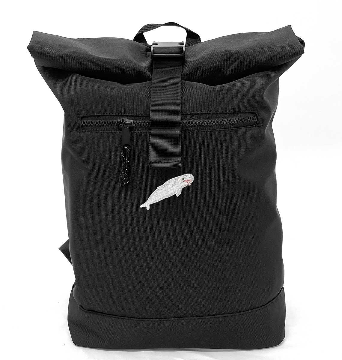 Beluga Whale Beach Roll-top Recycled Backpack - Blue Panda