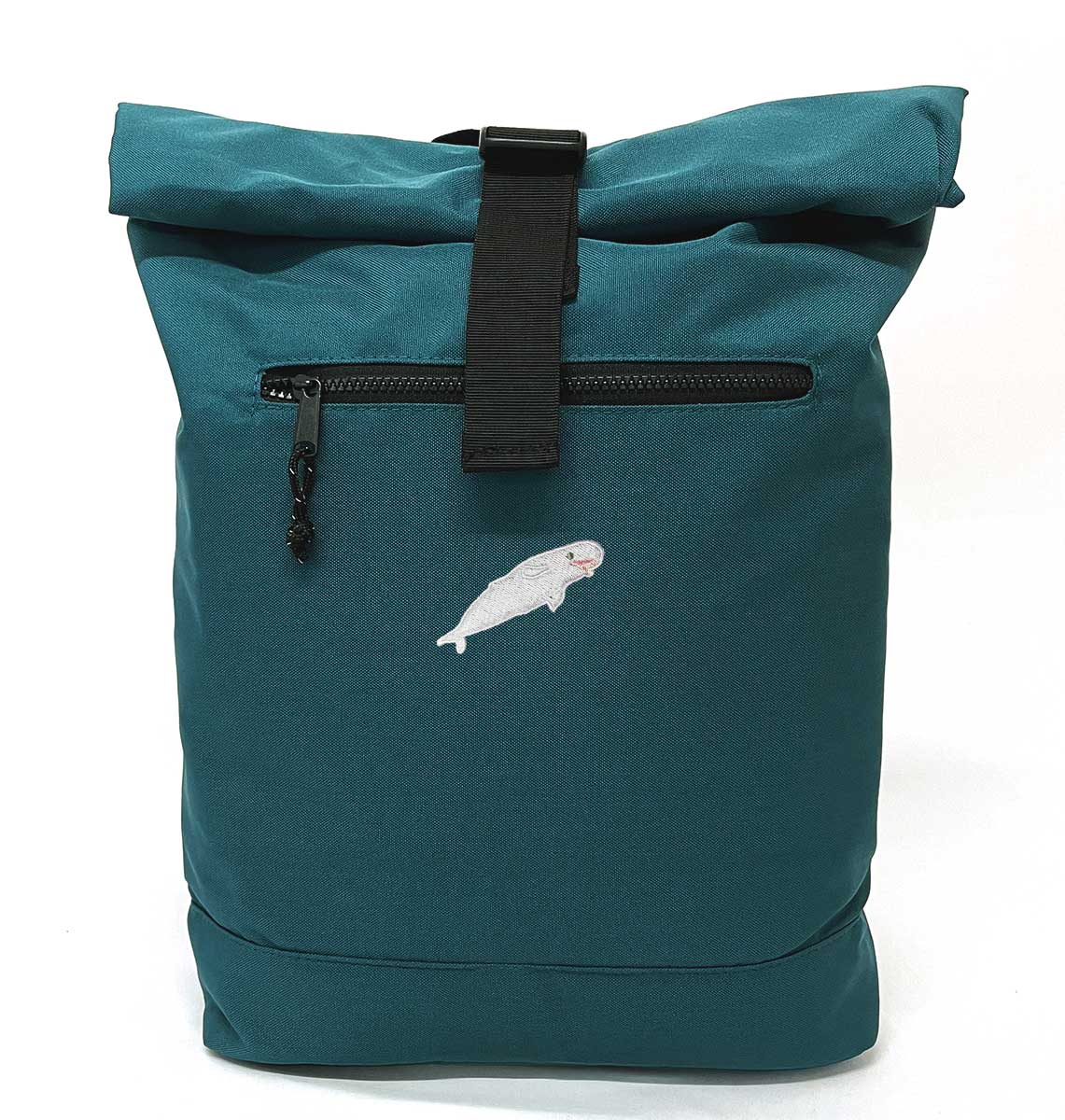 Beluga Whale Beach Roll-top Recycled Backpack - Blue Panda