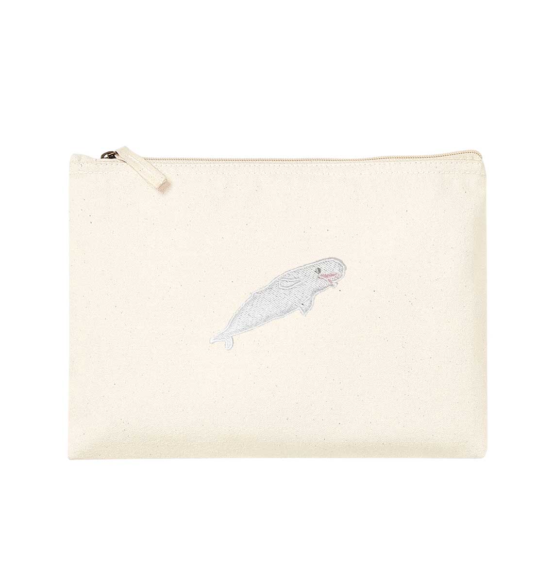 Beluga Whale Organic Accessory Pouch - Blue Panda