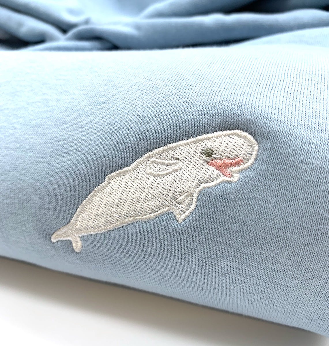 Beluga Whale Womens Sweatshirt - Blue Panda