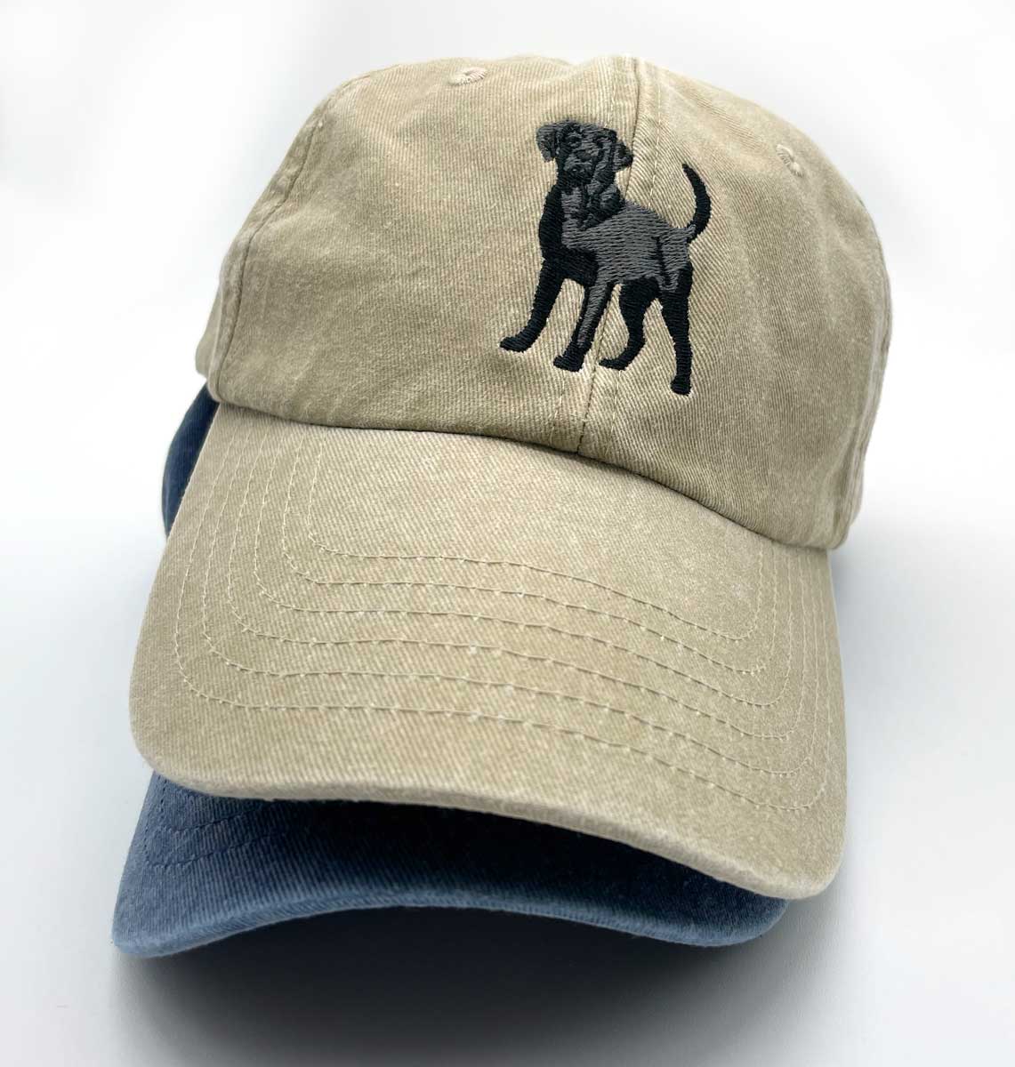 Cappello Da Baseball Vintage Con Labrador Retriever Nero - 100% Cotone Spazzolato, Ricamo Esclusivo, Basso Profilo, Regolabile Uomo/Donna