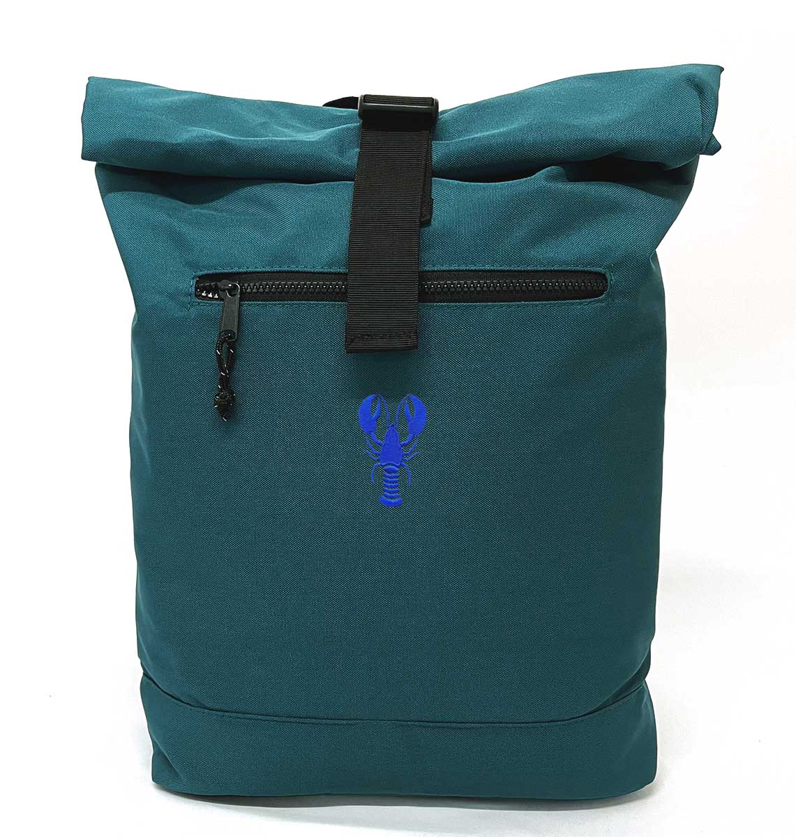 Blue Lobster Beach Roll-top Recycled Backpack - Blue Panda