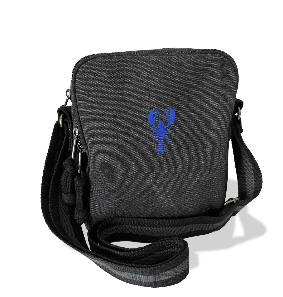 Blue Lobster Canvas Cross-Body Bag - Blue Panda