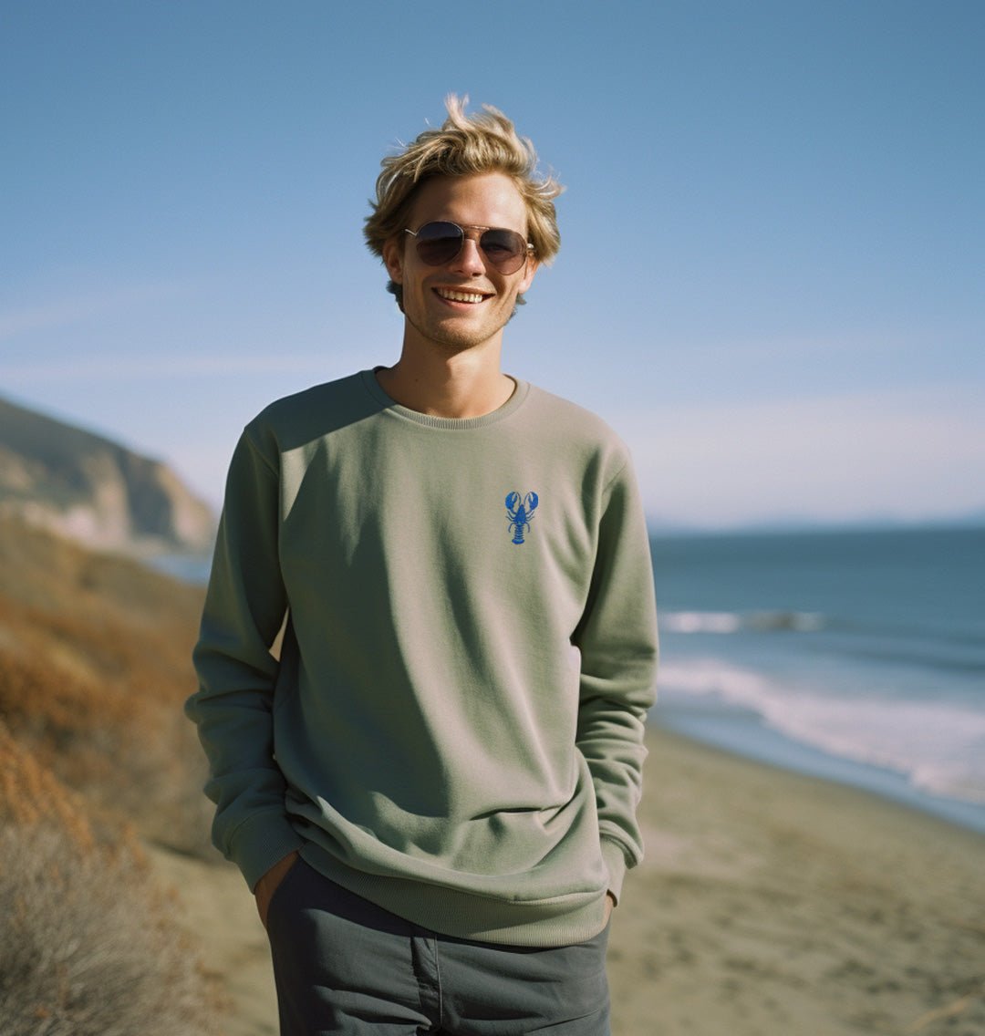 Blue Lobster Mens Sweatshirt - Blue Panda