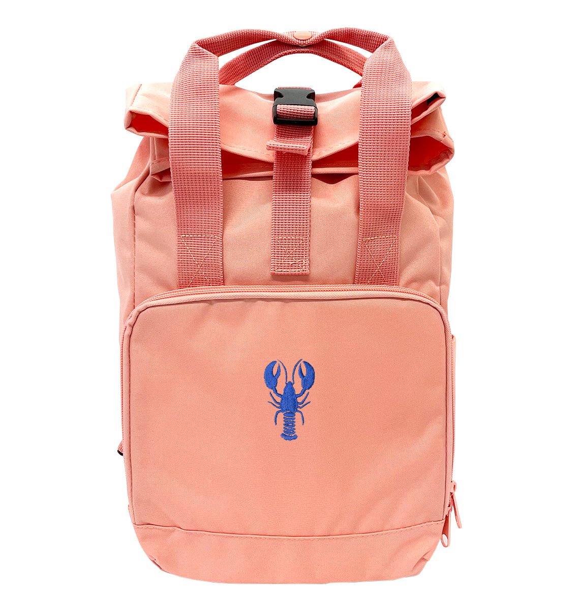 Blue Lobster Mini Roll-top Recycled Backpack - Blue Panda
