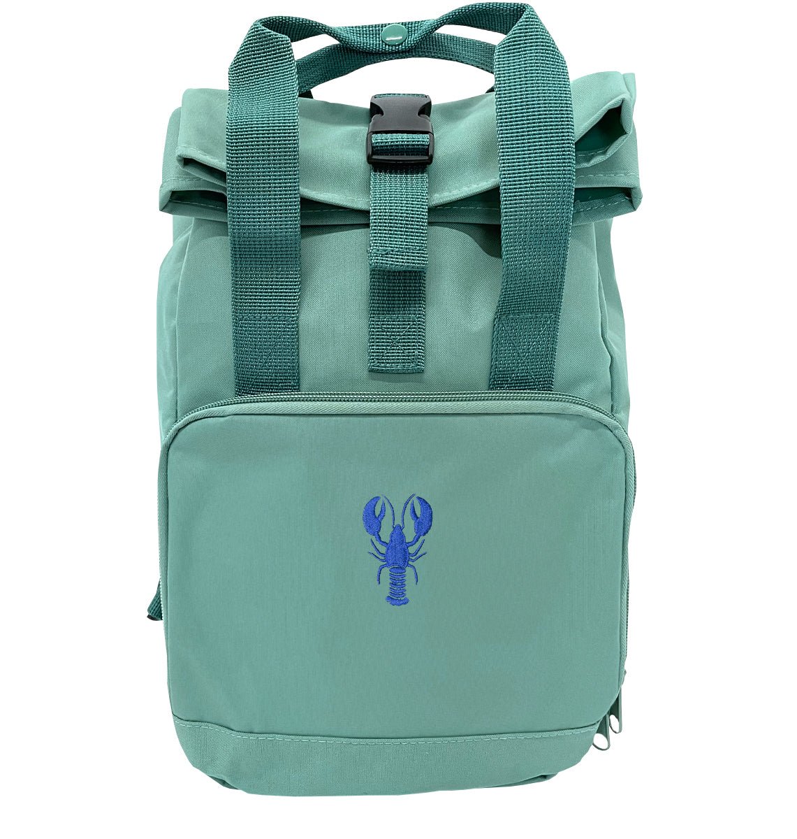 Blue Lobster Mini Roll-top Recycled Backpack - Blue Panda