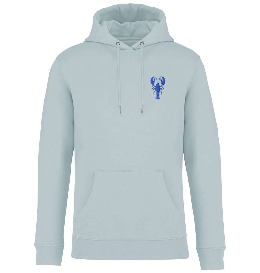 Blue Lobster Motif Womens Hoodie - Blue Panda