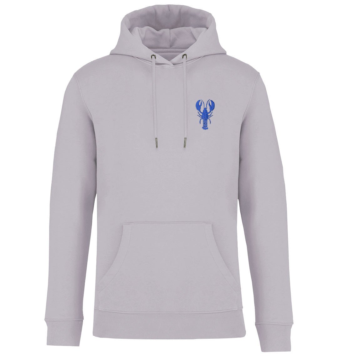 Blue Lobster Motif Womens Hoodie - Blue Panda