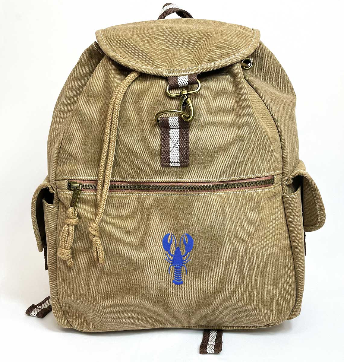 Blue Lobster Vintage Canvas Backpack - Blue Panda