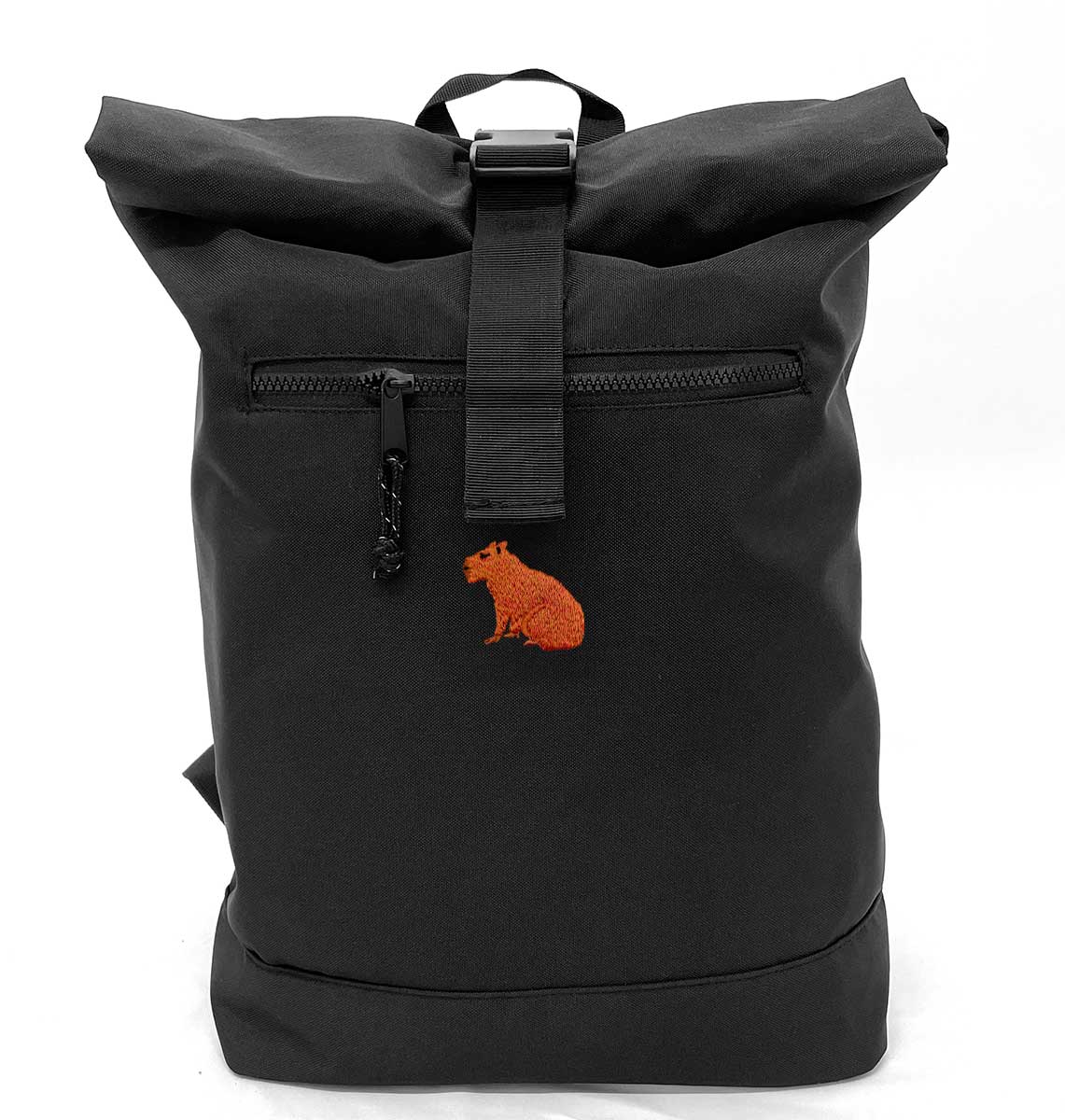 Capybara Beach Roll-top Recycled Backpack - Blue Panda