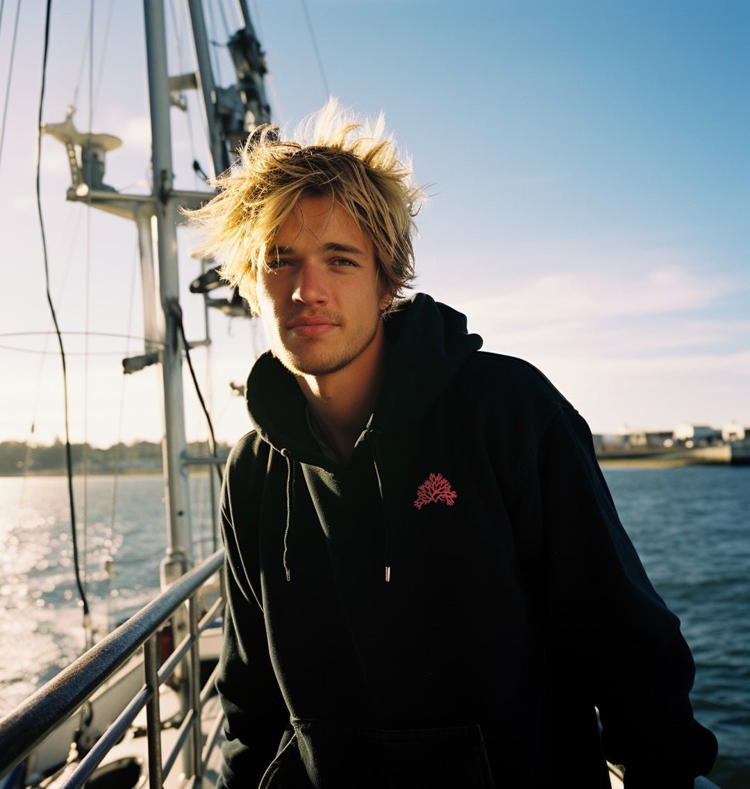 Coral Reef Mens Hoodie - Blue Panda