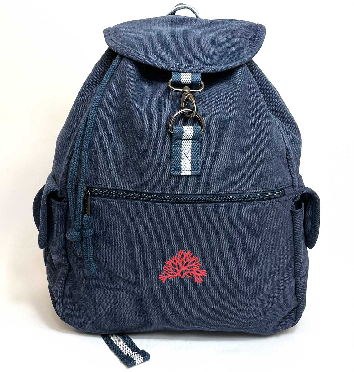 Coral Vintage Canvas Backpack - Blue Panda
