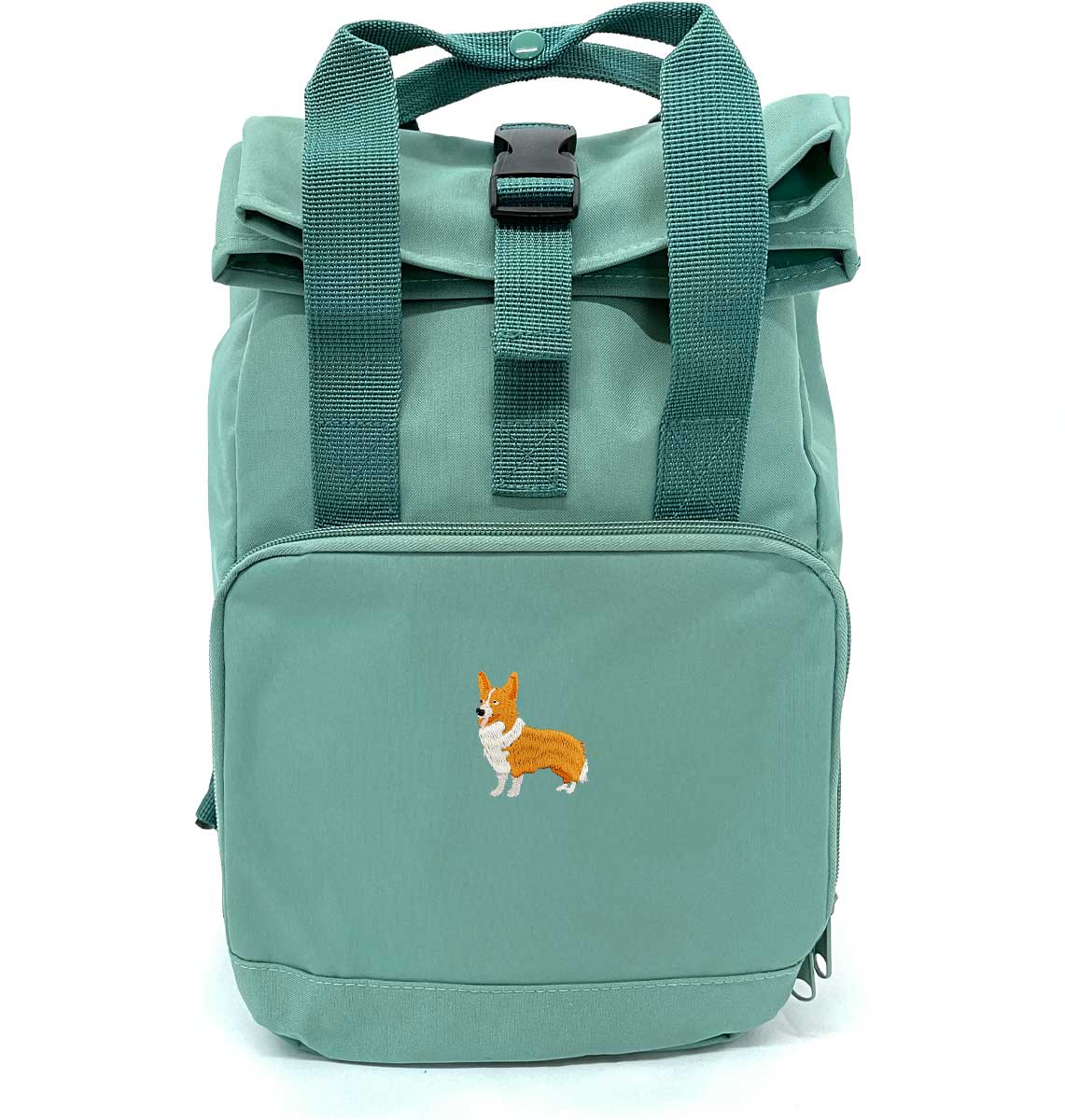 Corgi Mini Roll-top Recycled Backpack - Blue Panda