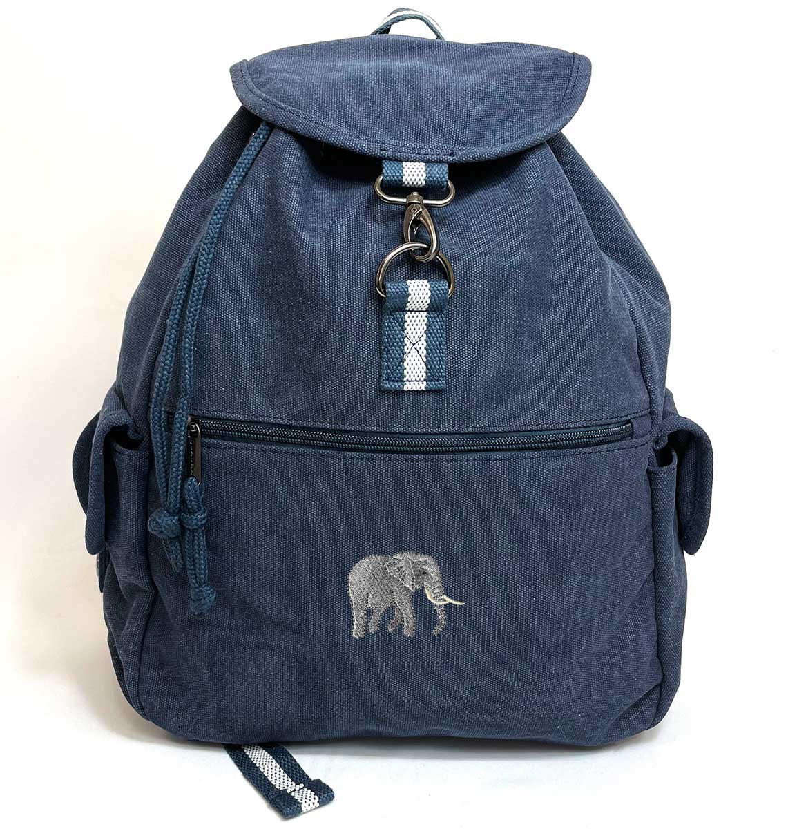 Elephant Vintage Canvas Backpack - Blue Panda