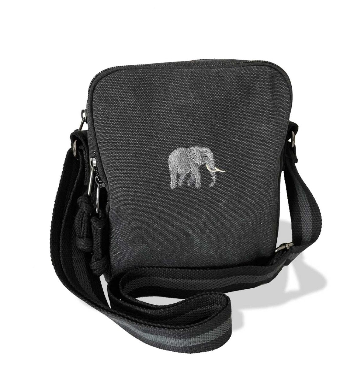 Elephant Vintage Canvas Cross-Body Hand Bag - Blue Panda