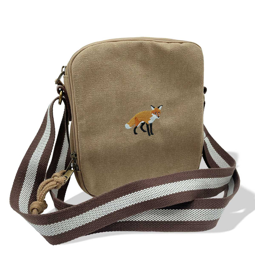 Flower Tailed Fox Bag, Fox Bag, Fox shops Embroidered Canvas Messenger Bag