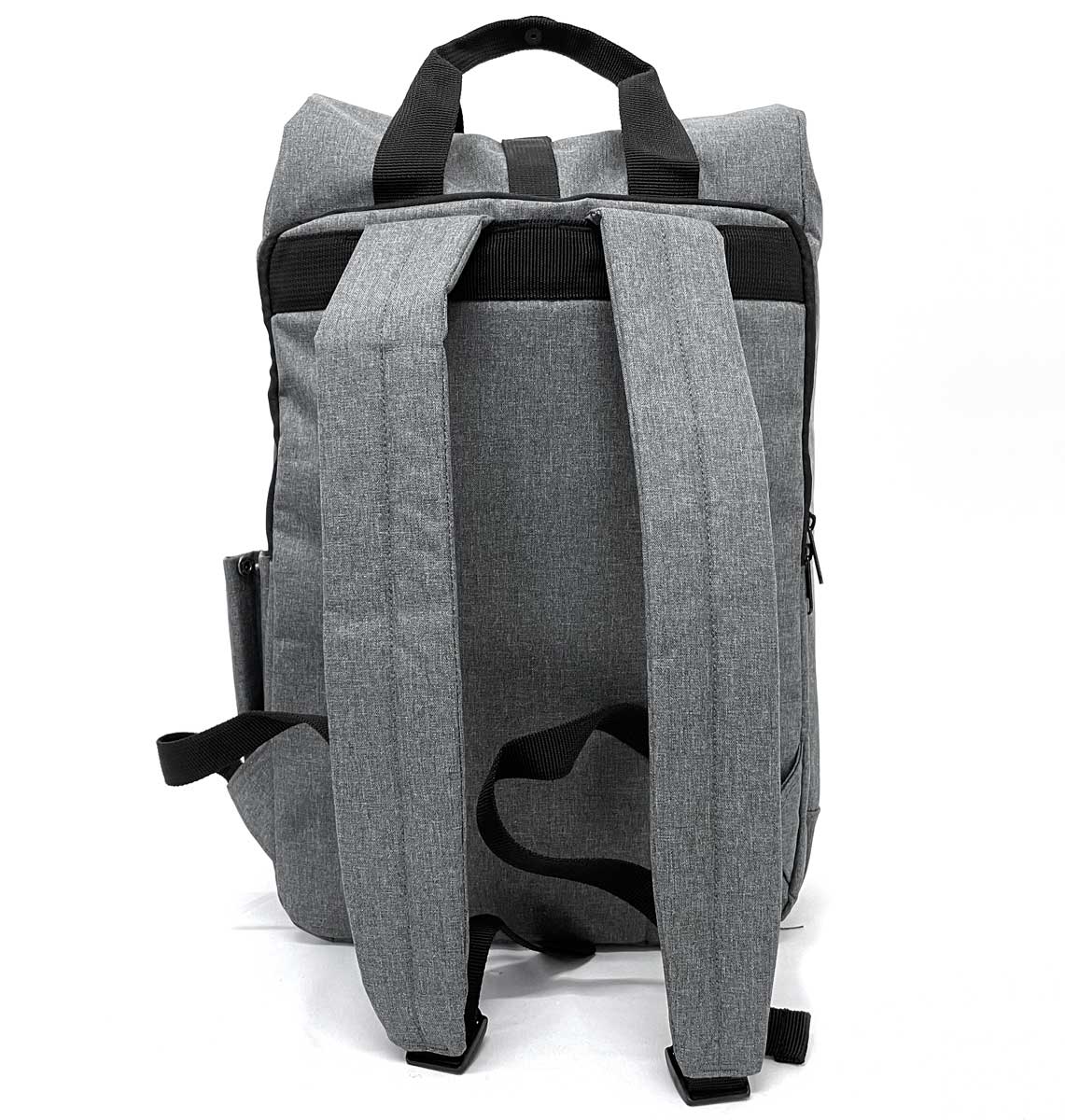 Fox Large Roll-top Laptop Recycled Backpack - Blue Panda