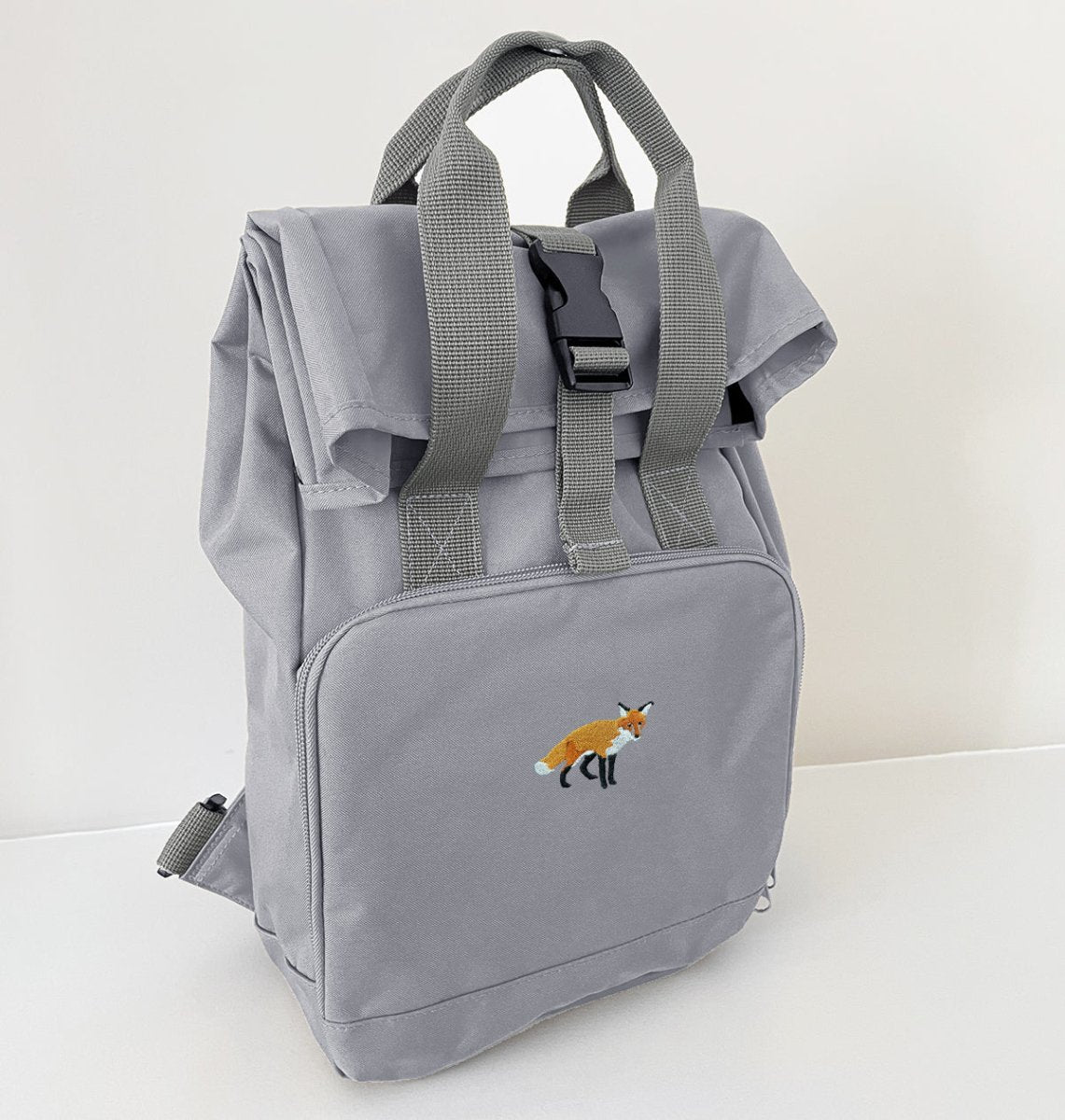 Fox Mini Roll-top Recycled Backpack - Blue Panda