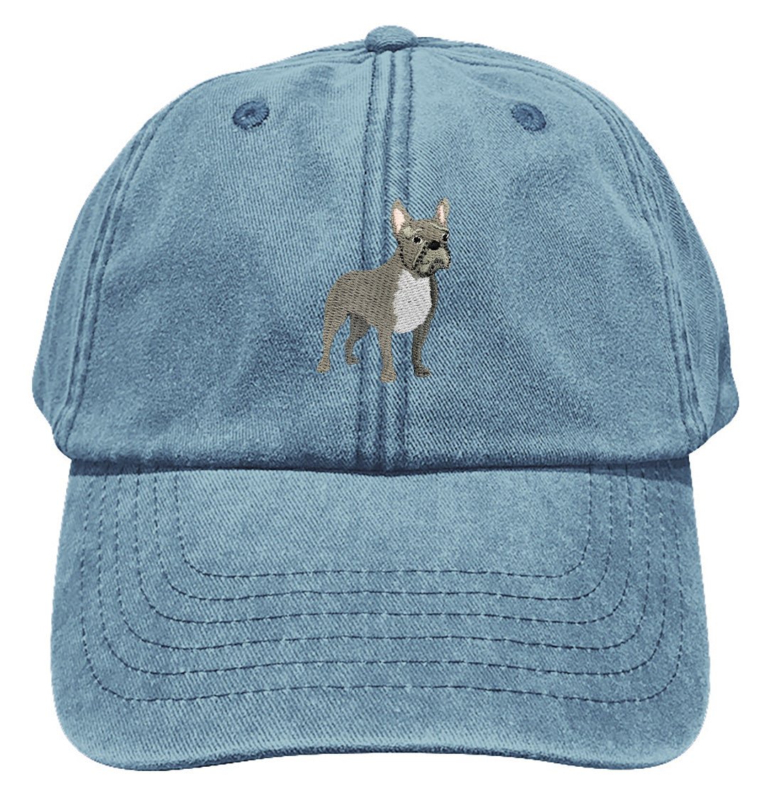 French Bulldog Denim Cap - Blue Panda