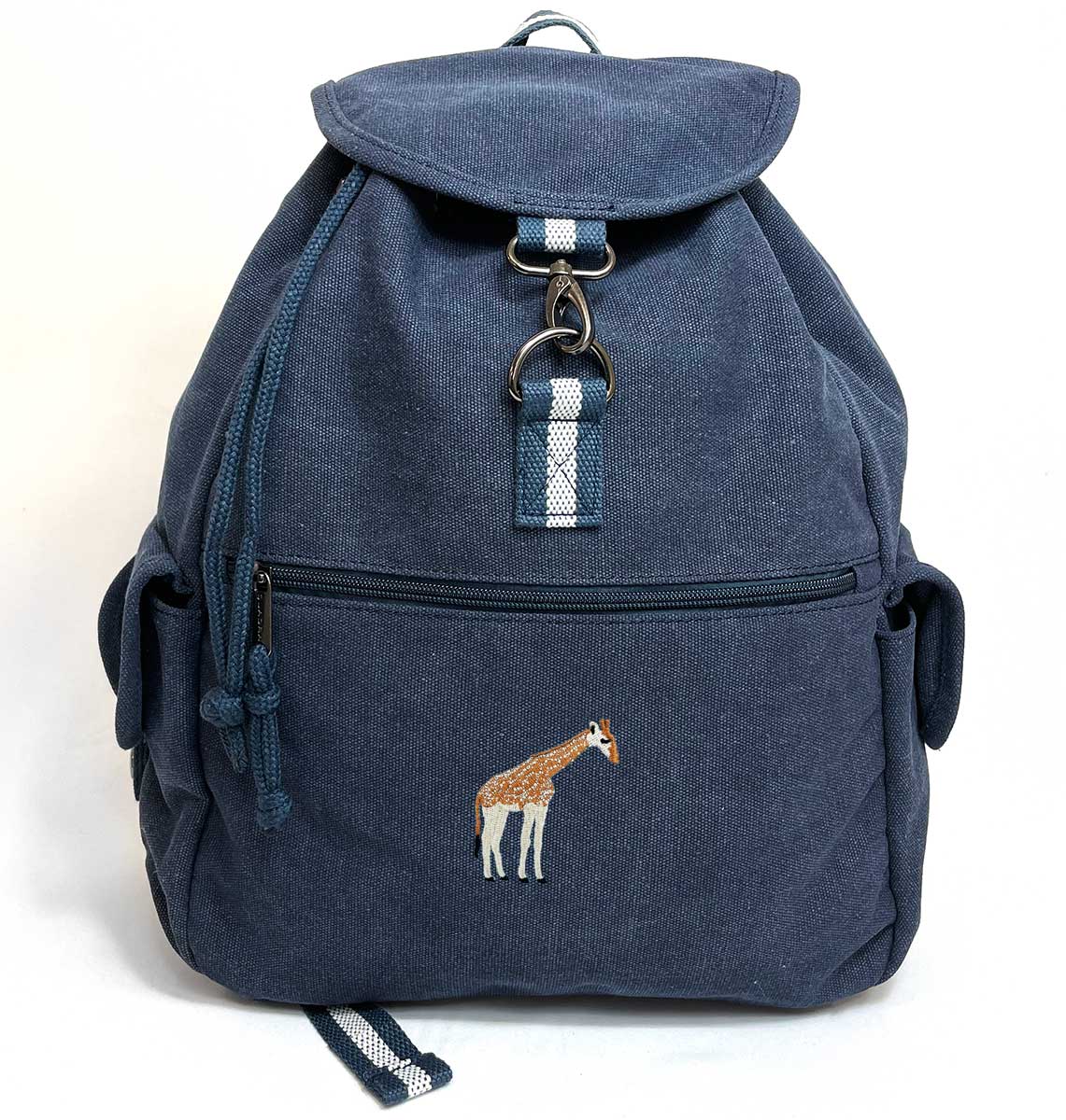 Giraffe Vintage Canvas Backpack - Blue Panda