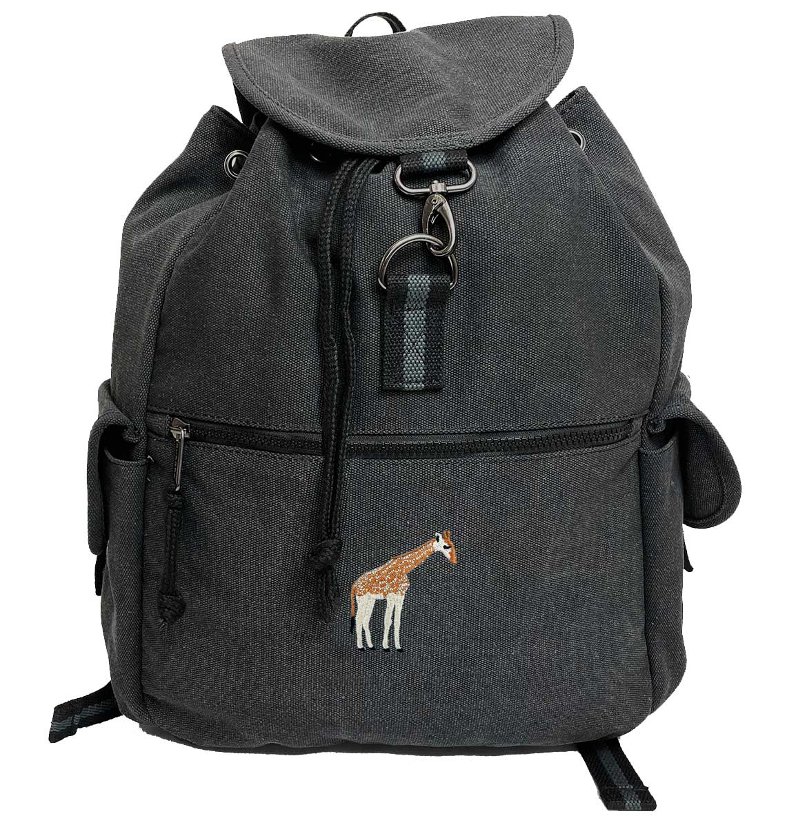 Giraffe Vintage Canvas Backpack - Blue Panda