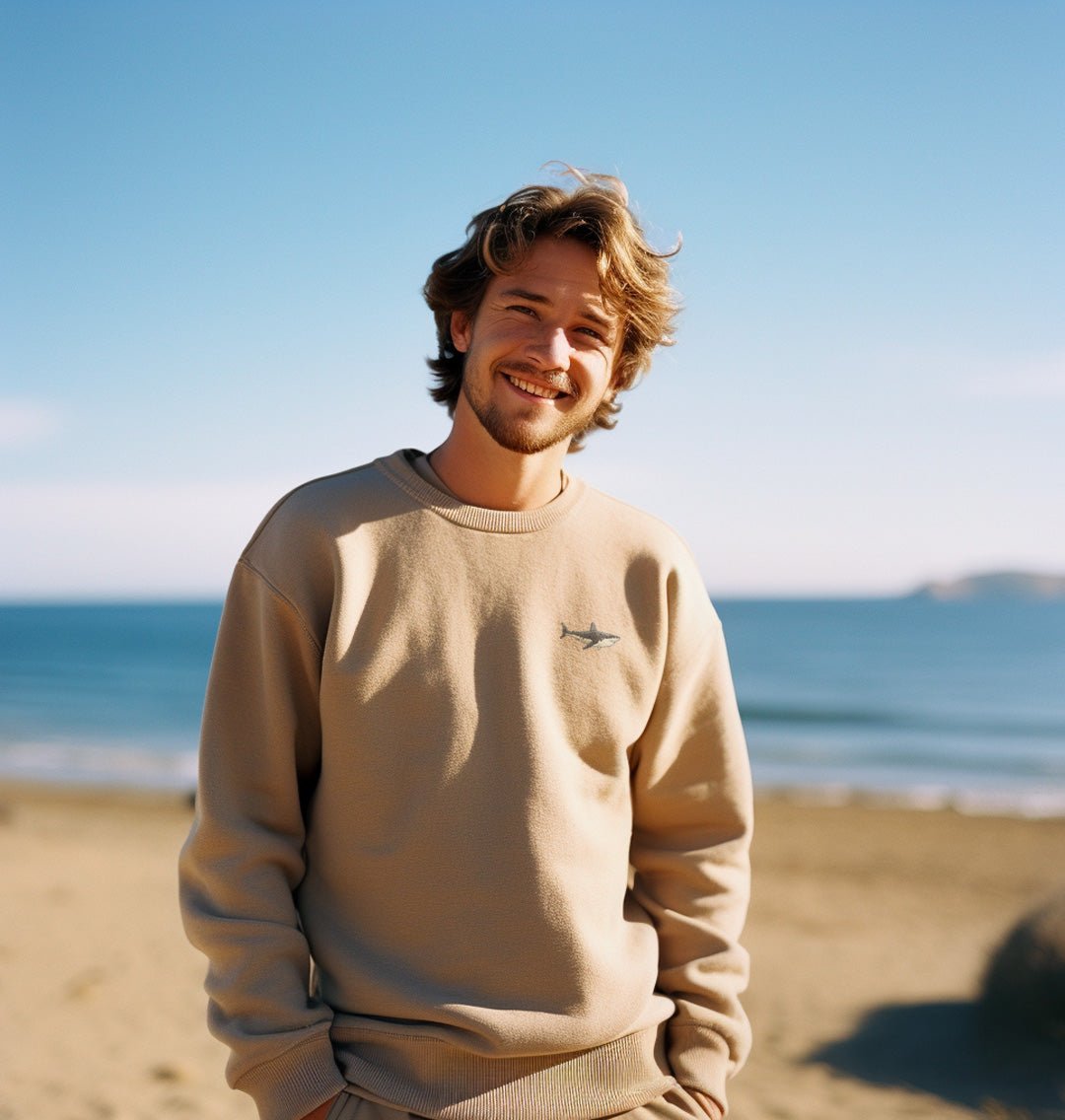 Great White Shark Mens Sweatshirt - Blue Panda