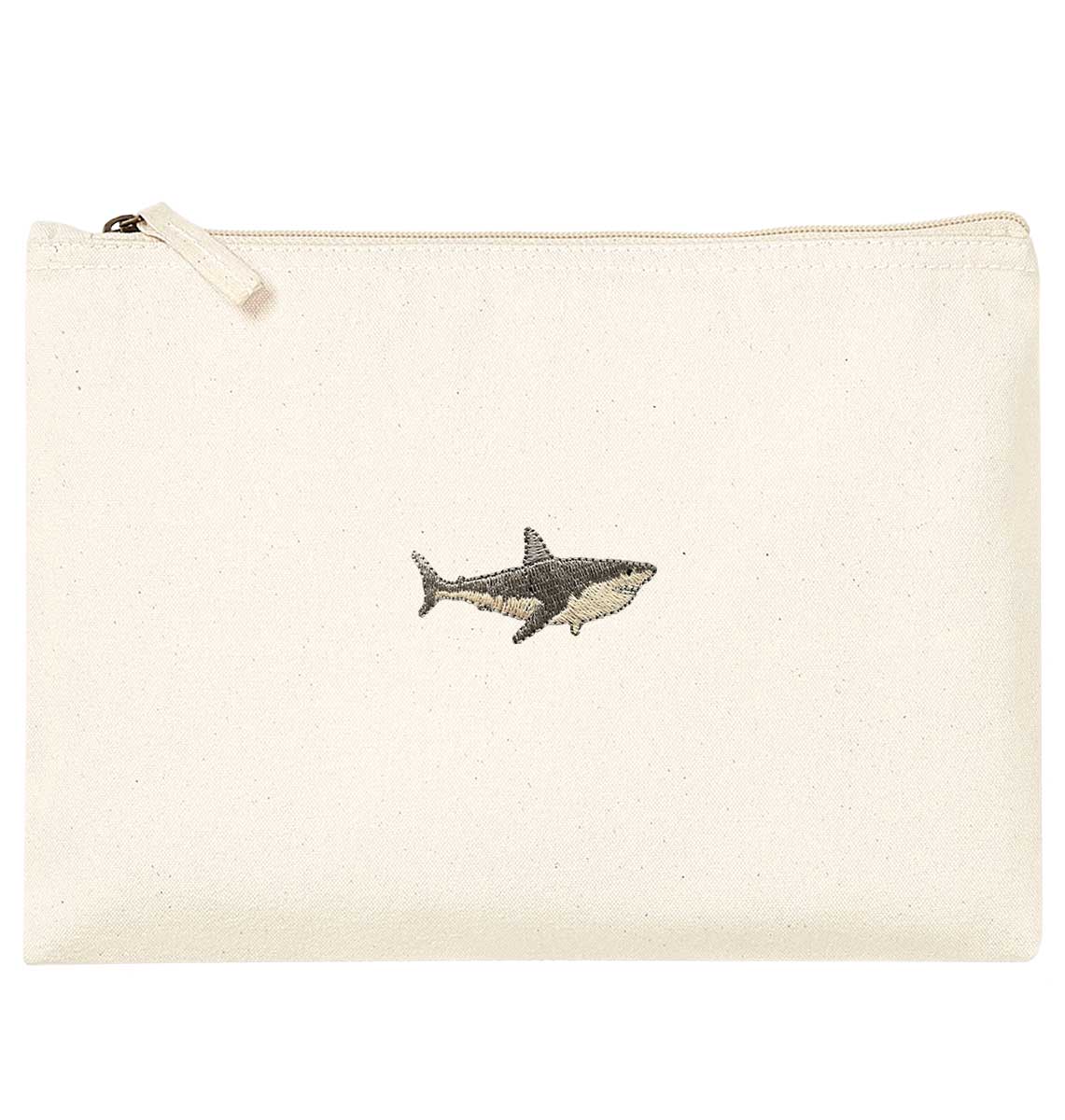 Great White Shark Organic Accessory Pouch - Blue Panda