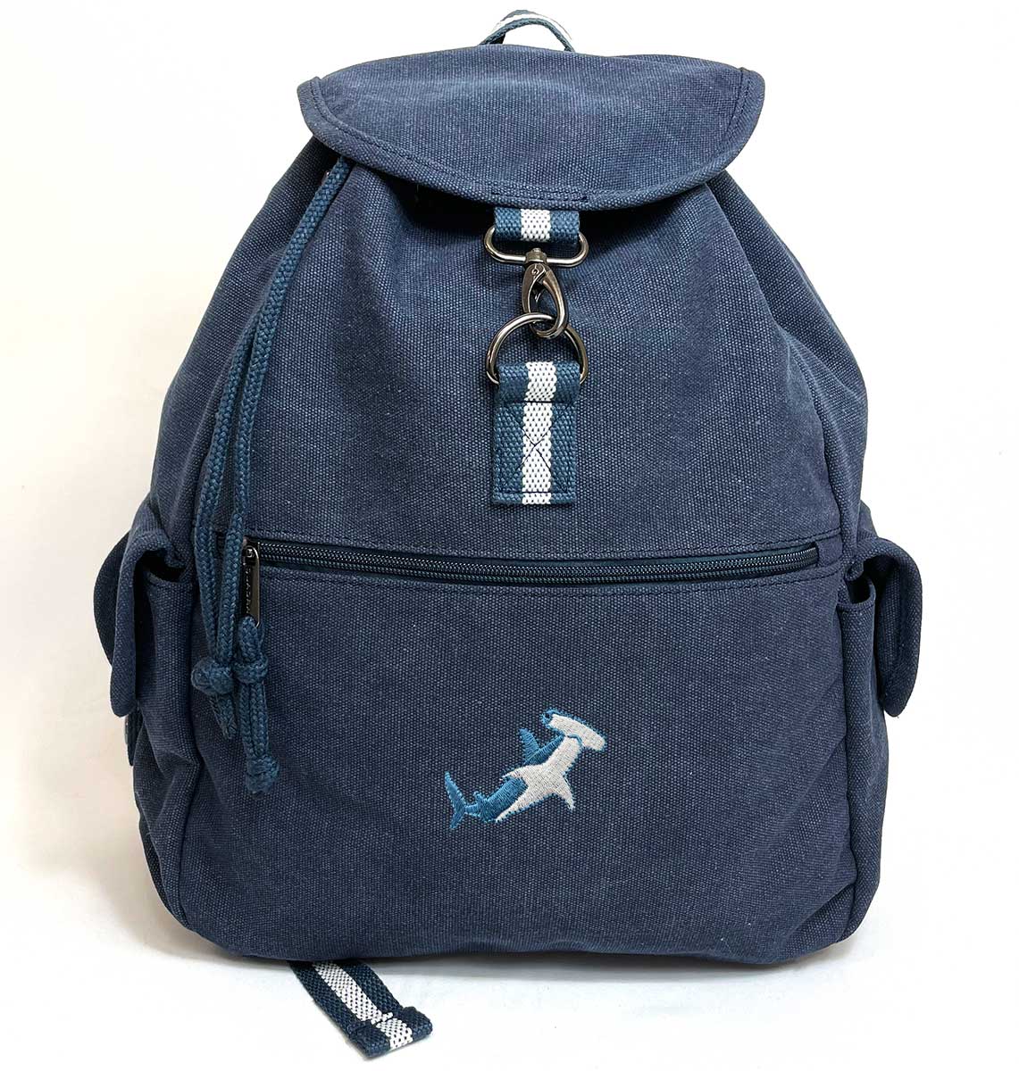 Hammerhead Shark Vintage Canvas Backpack - Blue Panda