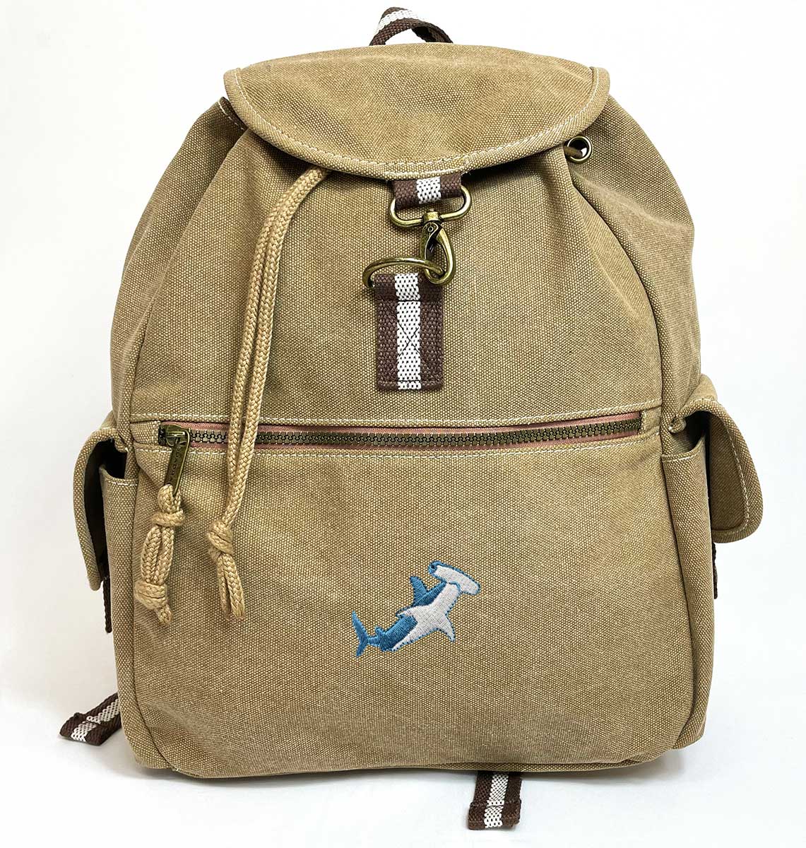 Hammerhead Shark Vintage Canvas Backpack - Blue Panda