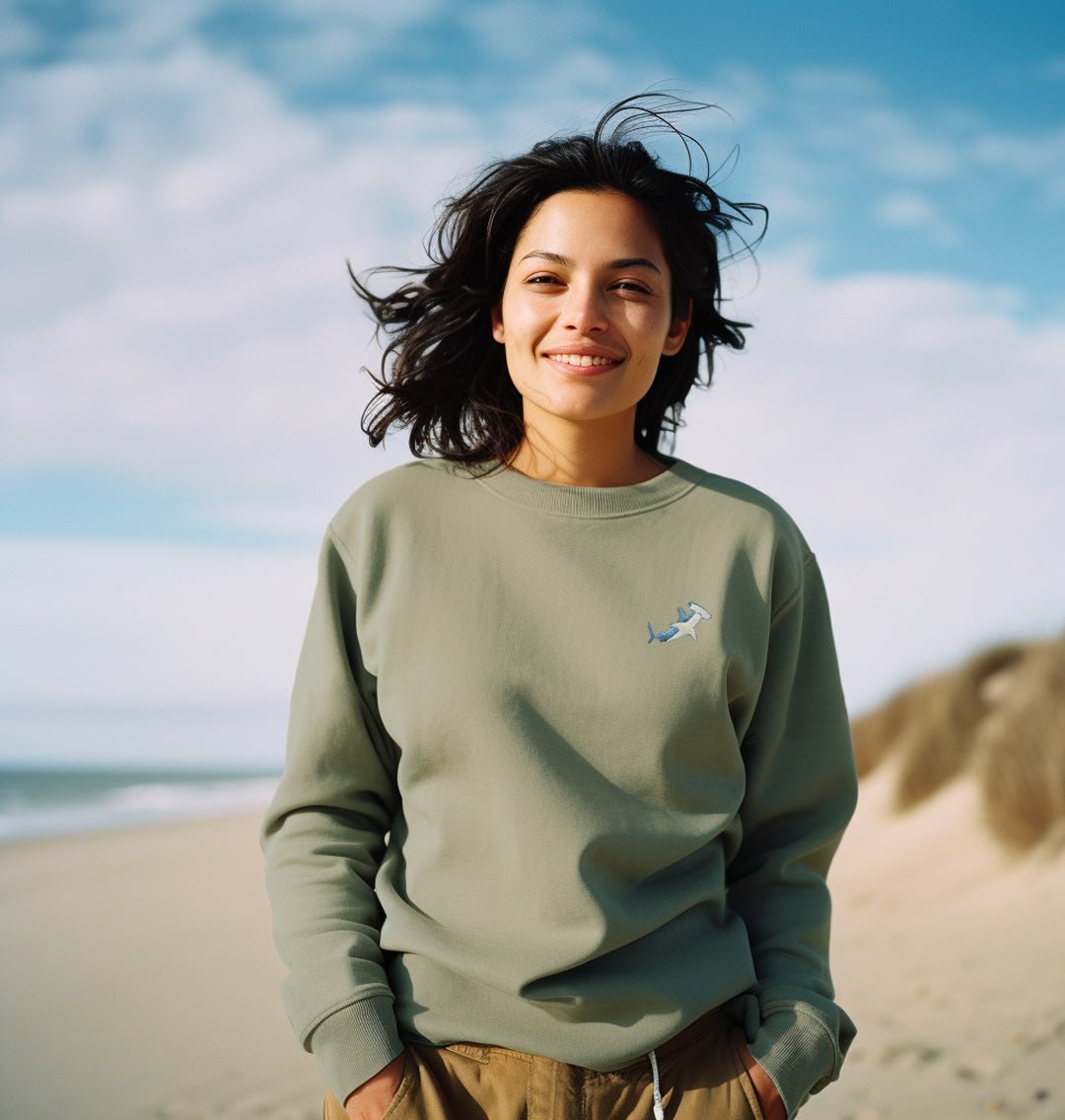 Hammerhead Shark Womens Sweatshirt - Blue Panda