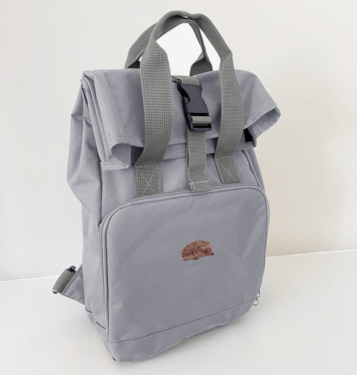 Hedgehog Mini Roll-top Recycled Backpack - Blue Panda