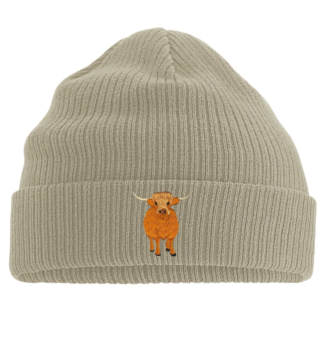 Highland Cow Beanie - Blue Panda