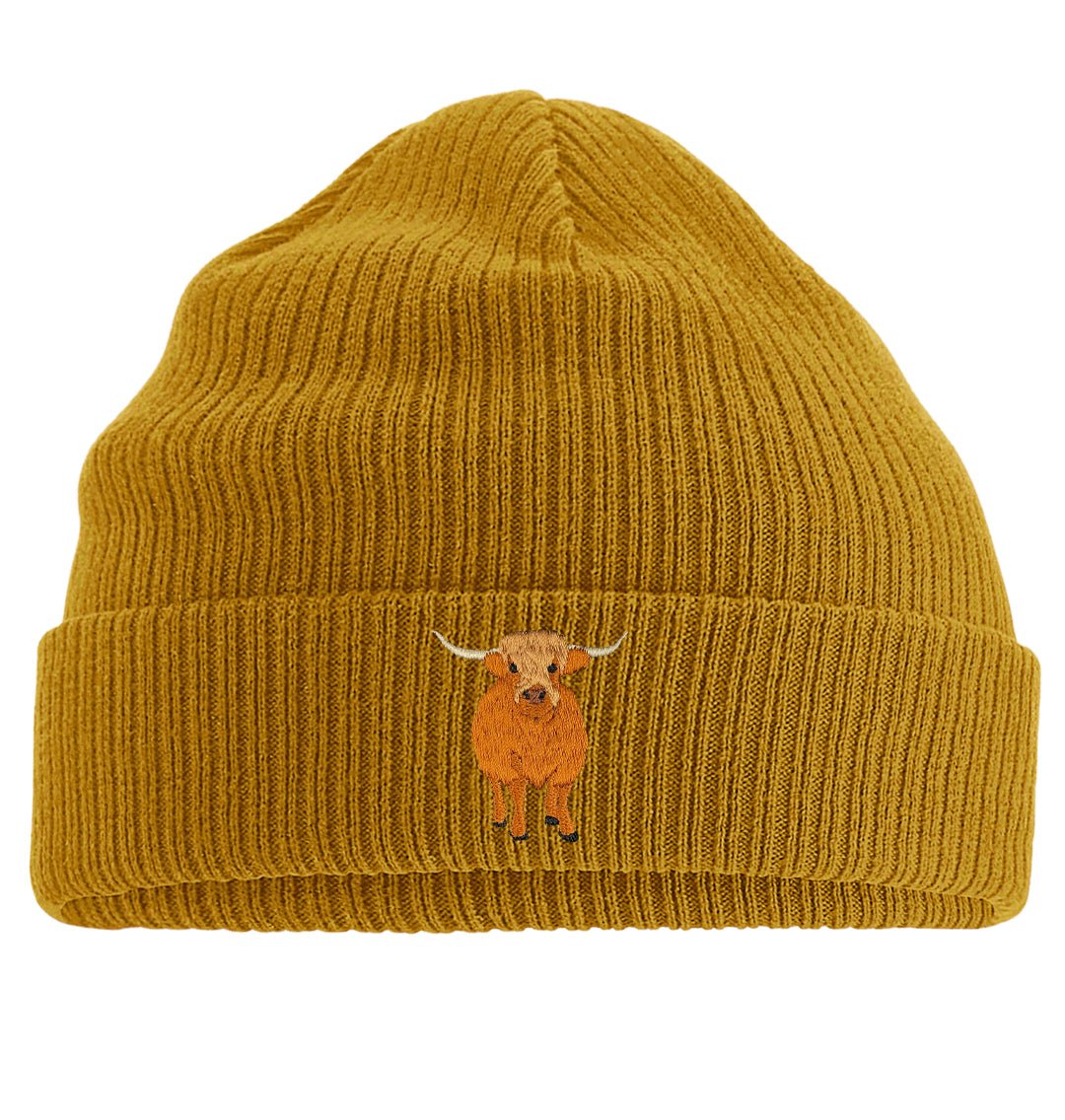 Highland Cow Beanie - Blue Panda