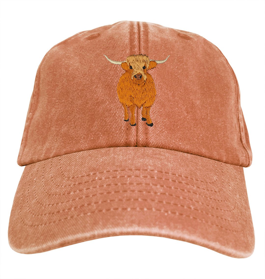 Highland Cow Denim Cap - Blue Panda