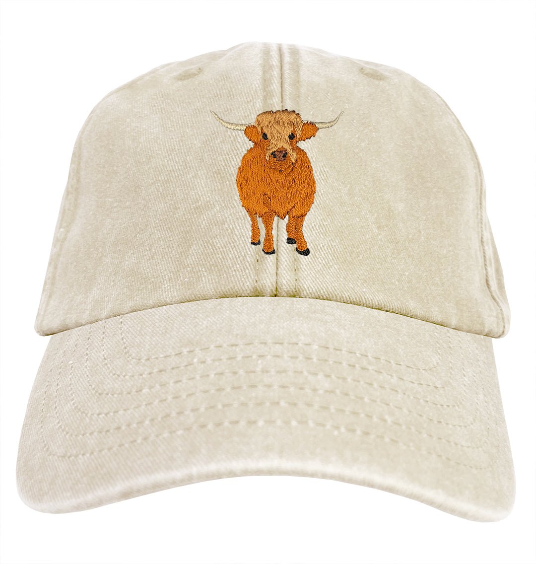 Highland Cow Denim Cap - Blue Panda