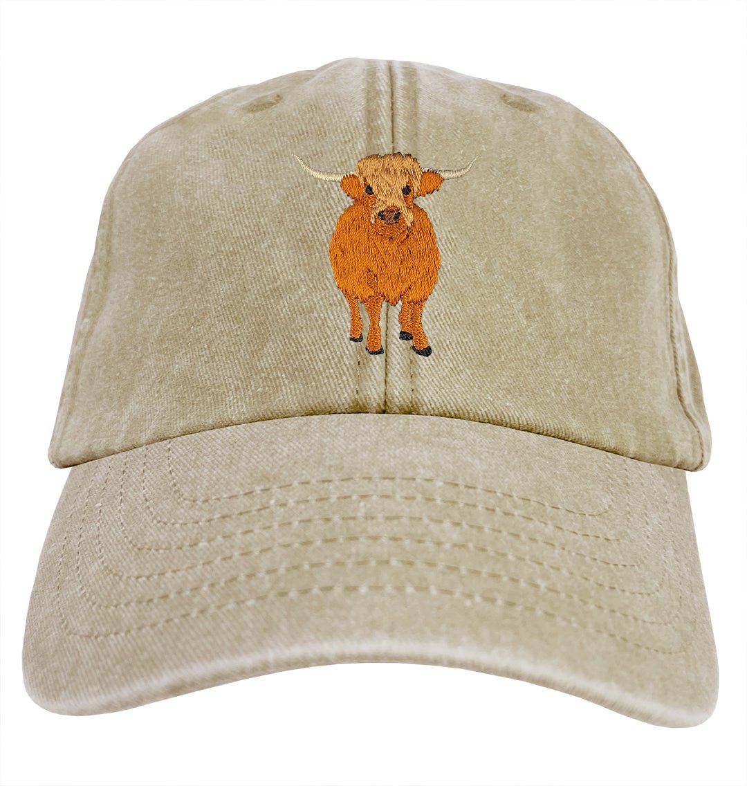 Highland Cow Denim Cap - Blue Panda