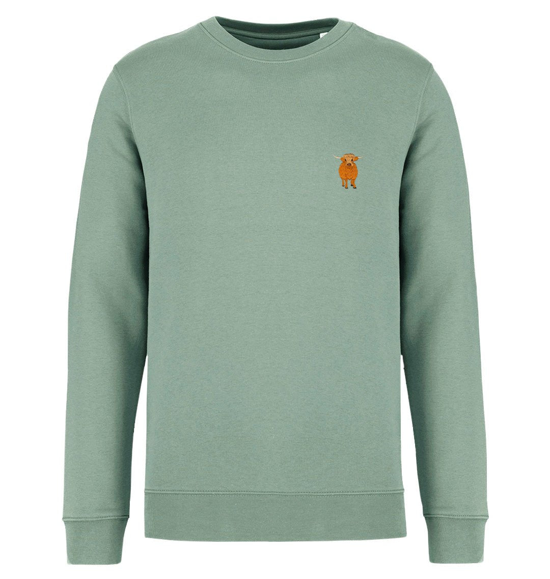 Highland Cow Mens Sweatshirt - Blue Panda