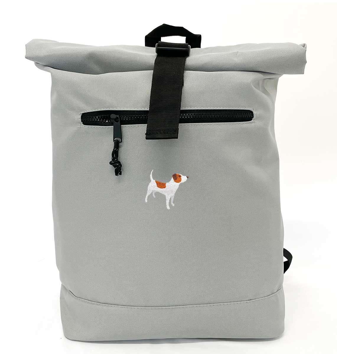 Jack Russell Beach Roll-top Recycled Backpack - Blue Panda