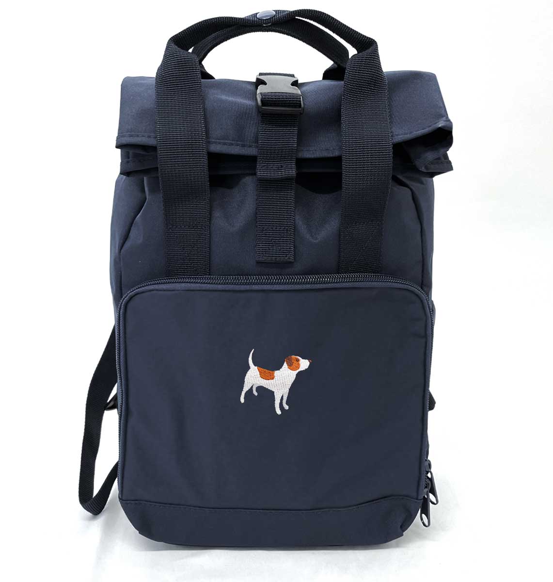 Jack Russell Mini Roll-top Recycled Backpack - Blue Panda