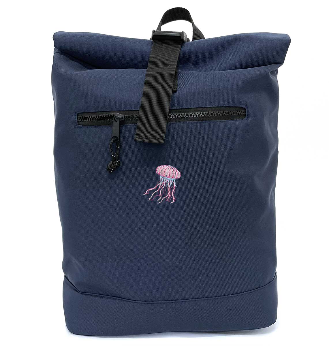 Jellyfish Beach Roll-top Recycled Backpack - Blue Panda