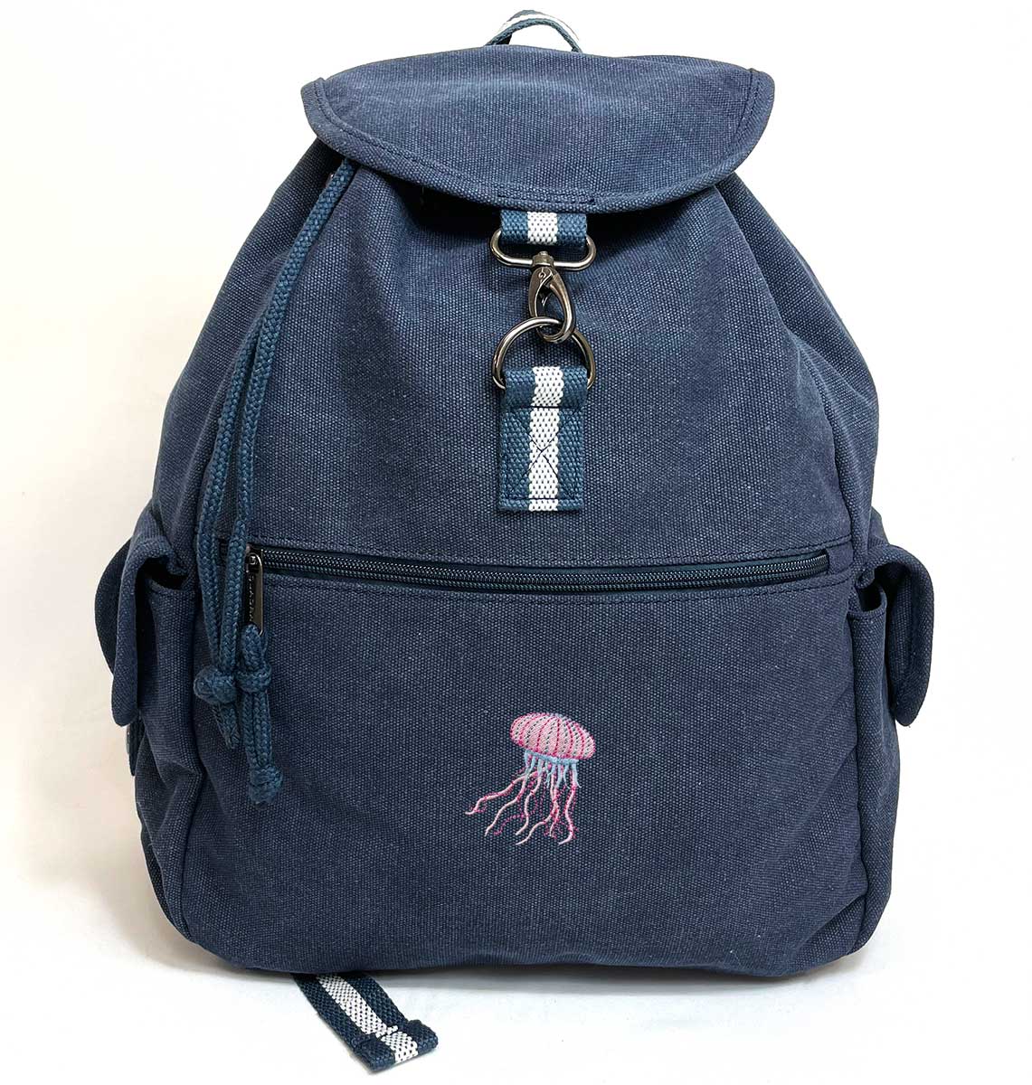 Jellyfish Vintage Canvas Backpack - Blue Panda