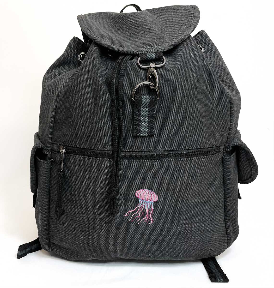 Jellyfish Vintage Canvas Backpack - Blue Panda
