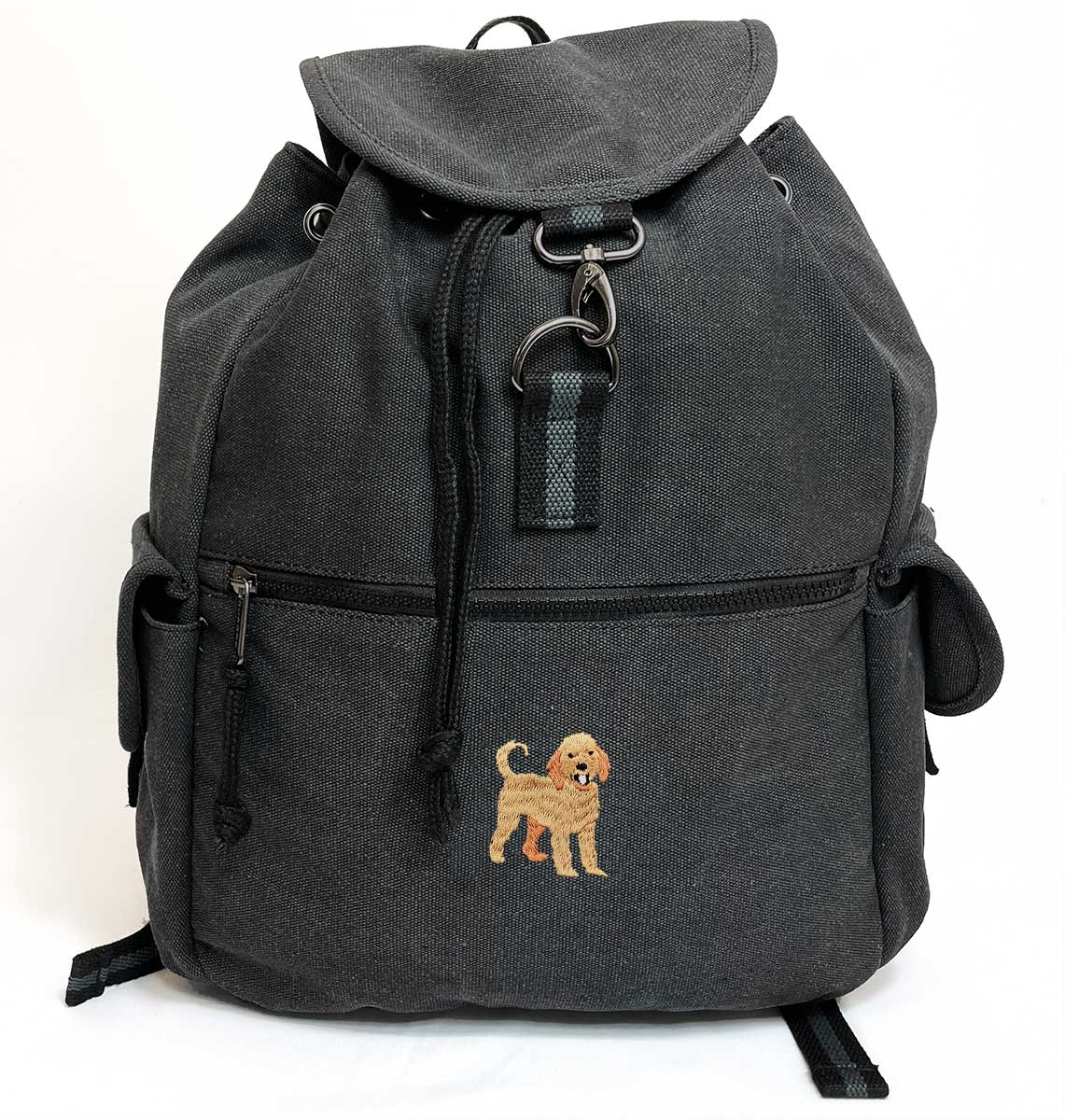 Labradoodle Vintage Canvas Backpack - Blue Panda